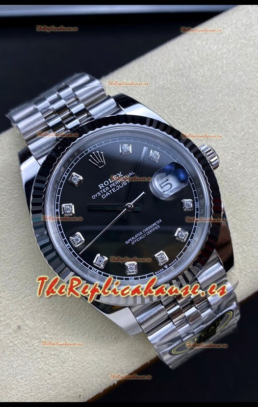 Rolex Datejust 126334 41MM ETA 3235 Reloj Réplica Suizo a Espejo 1:1 en Acero 904L Dial Negro