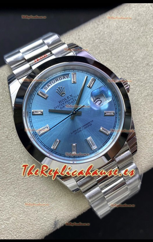 Rolex Day Date Presidential 228206 Acero 904L 40MM - Dial Azul ICE Reloj Calidad Espejo 1:1