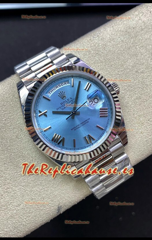 Rolex Day Date M228236-0012 Acero 904L 40MM - Dial Azul Ice Réplica a Espejo 1:1