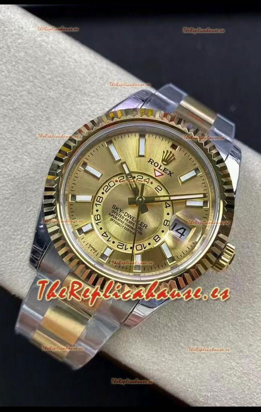 Rolex Sky-Dweller Oystersteel Oro Amarillo Oyster 42MM Reloj Réplica a Espejo 1:1 