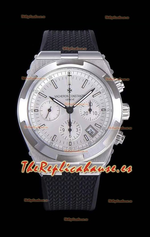 Vacheron Constantin Overseas Reloj Réplica Suizo Cronógrafo Dial Blanco - Correa de Goma