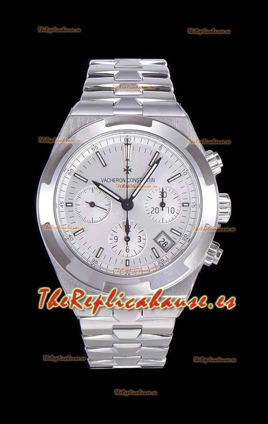 Vacheron Constantin Overseas Chronograph Dial Blanco Reloj Réplica Suizo - Correa de Acero Inoxidable
