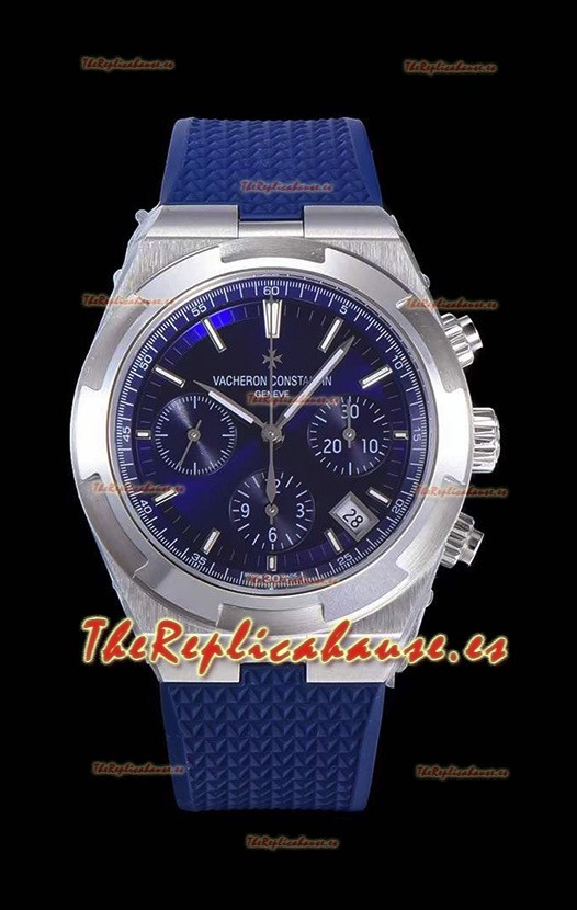 Vacheron Constantin Overseas Cronógrafo Dial Azul Reloj Réplica Suizo - Correa en Goma