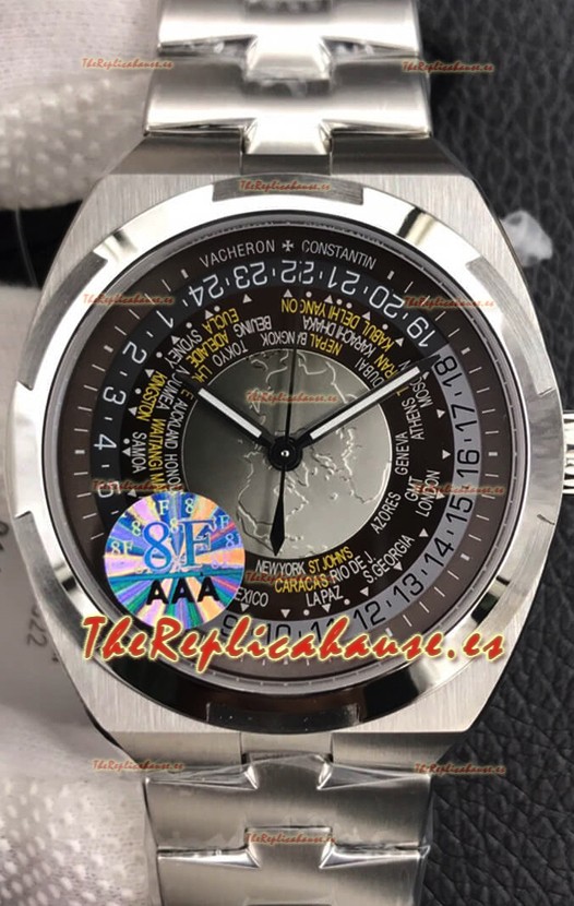 Vacheron Constantin Overseas Edición Tiempo Mundial Dial Azul Reloj Réplica Suizo
