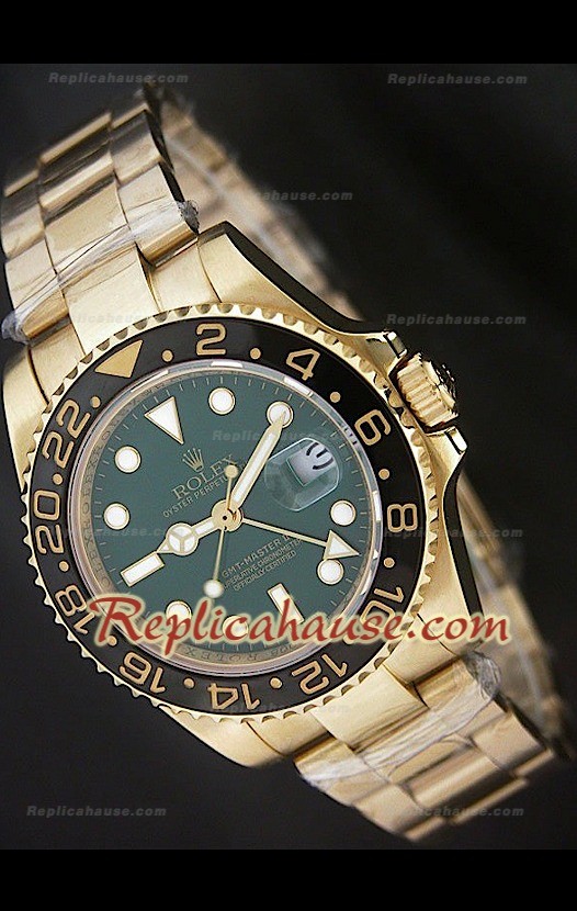 Rolex Replica GMT Masters Reloj con Bisel de Cerámica con Esfera Verde