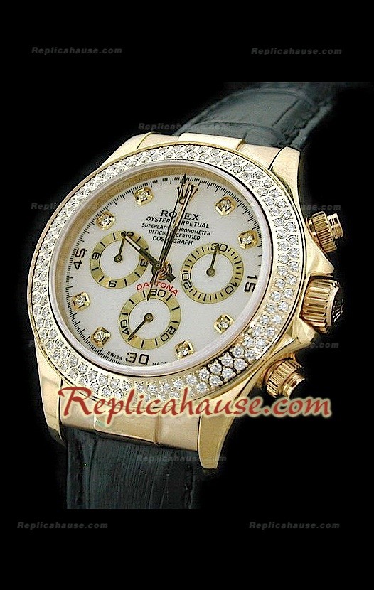Rolex Daytona Reproducción Reloj Cosmógrafo Suizo con Esfera Blanca