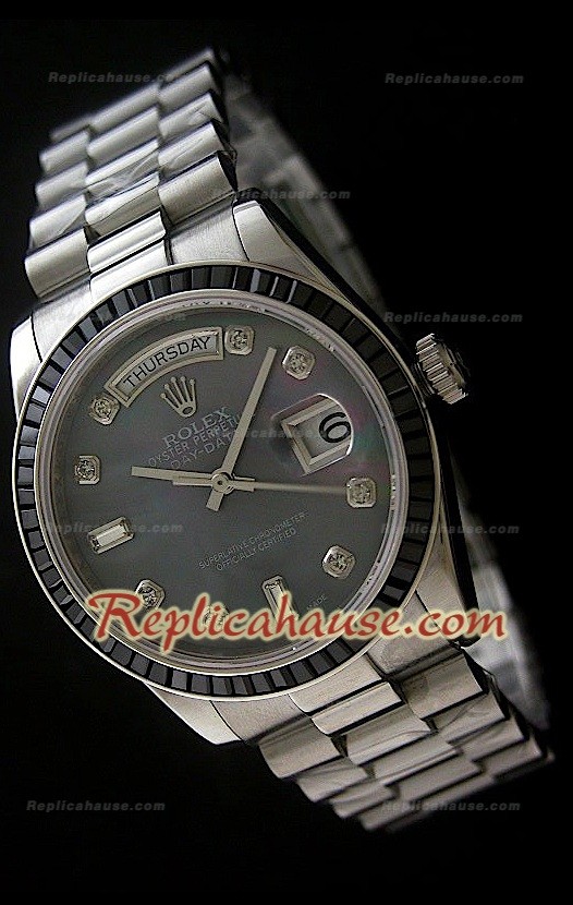 Rolex DayDate Reproducción Reloj Suizo con Esfera Perla 