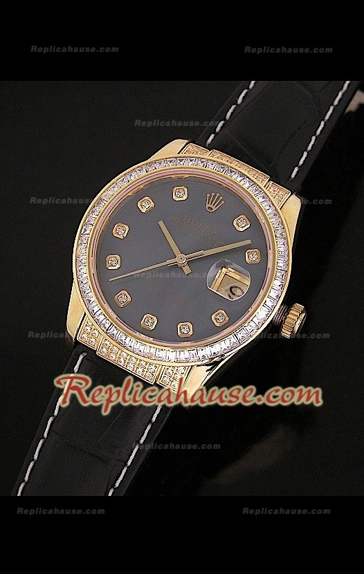 Rolex Reloj Réplica para Hombres en Oro y con Esfera Perla 