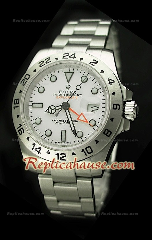 Réplica Reloj Rolex Edición Explorer II 2011 con Esfera Blanca