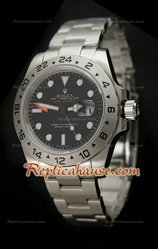 Réplica Reloj Rolex Edición Explorer II 2011 con Esfera de color Negro