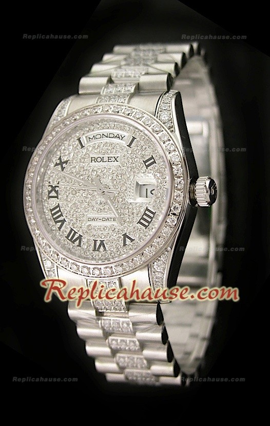 Rolex Daydate Réplica Reloj Suizo con Diamantes