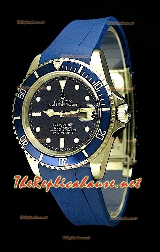 Rolex Submarener 11610 Reloj Suizo con Correa de Caucho Azul