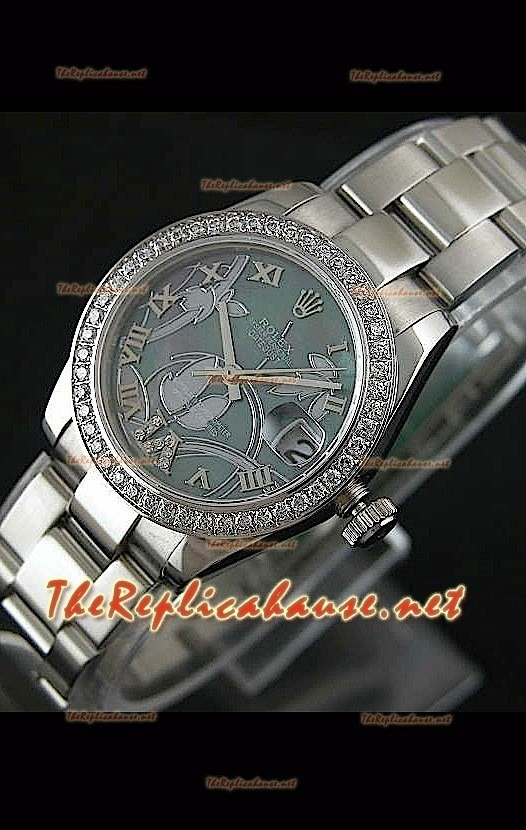 Reloj japonés Rolex Datejust para damas con estuche de 31 mm. 