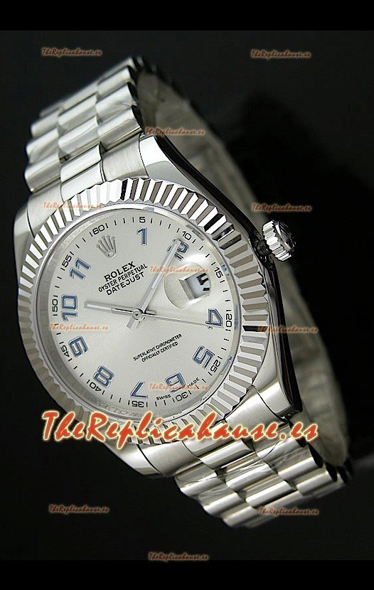 Rolex Réplica Datejust Mens Reloj Suizo Esfera con Números Arabes – 41MM
