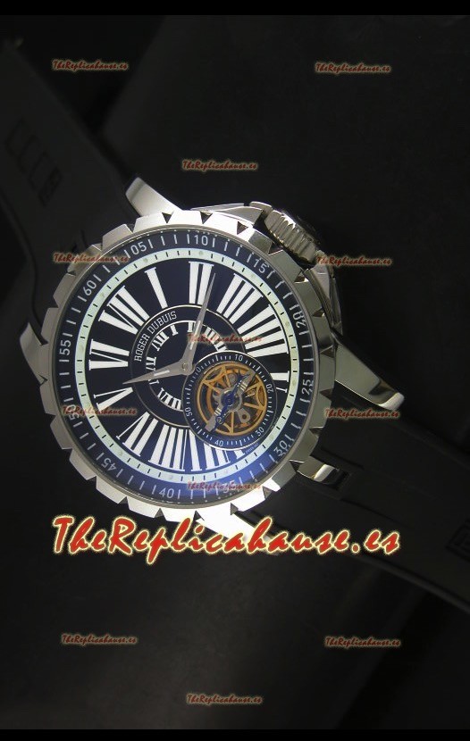 Roger Dubuis Excalibur Tourbillon Reloj con Movimiento Japonés - Dial Negro