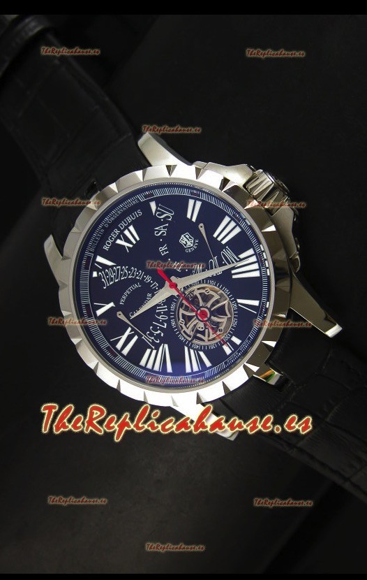Roger Dubuis Excalibur Calendar Reloj con Dial Negro 
