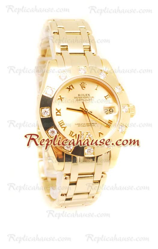 Datejust Rolex Reloj Japonés en Oro Amarillo y Dial dorado - 36MM