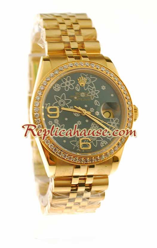 Rolex Suizo Réplica estampado floreado 2011 Edición Datejust Reloj