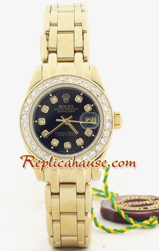 Rolex Réplica Datejust - Gold - Dama -