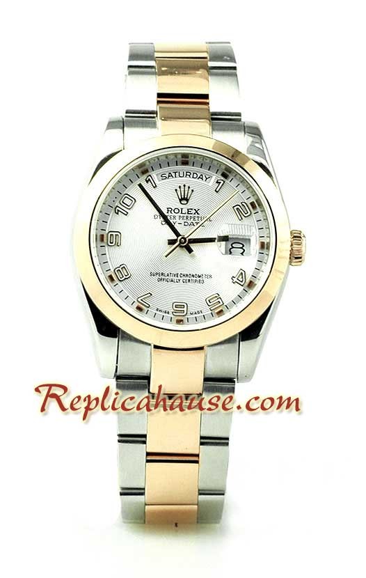 Rolex Réplica Day Date Dos Tonos Oro Rosa Reloj Suizo