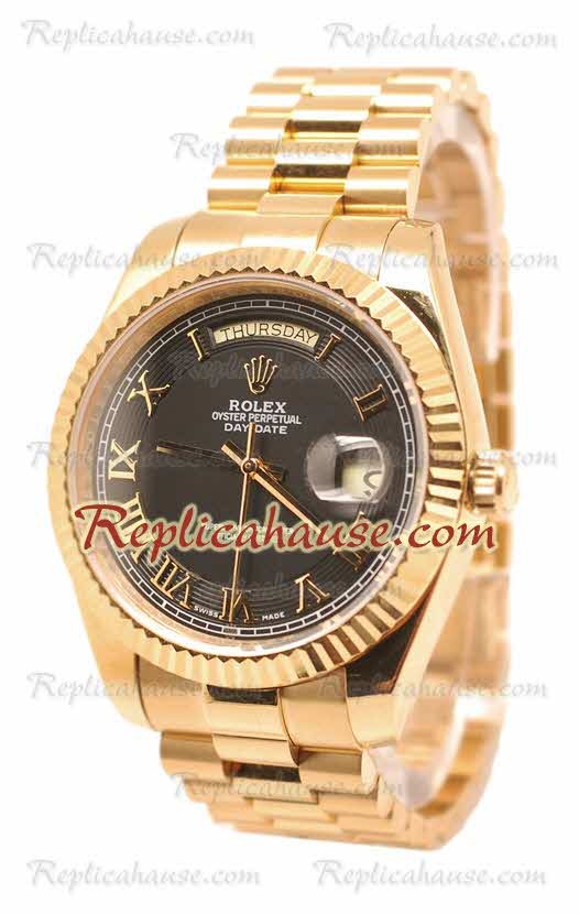 Rolex Day Date II Gold Reloj Suizo de imitación