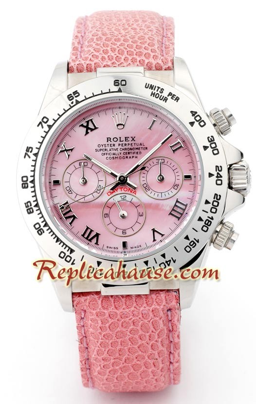 Rolex Réplica Daytona Rosa Leather Reloj para hombre
