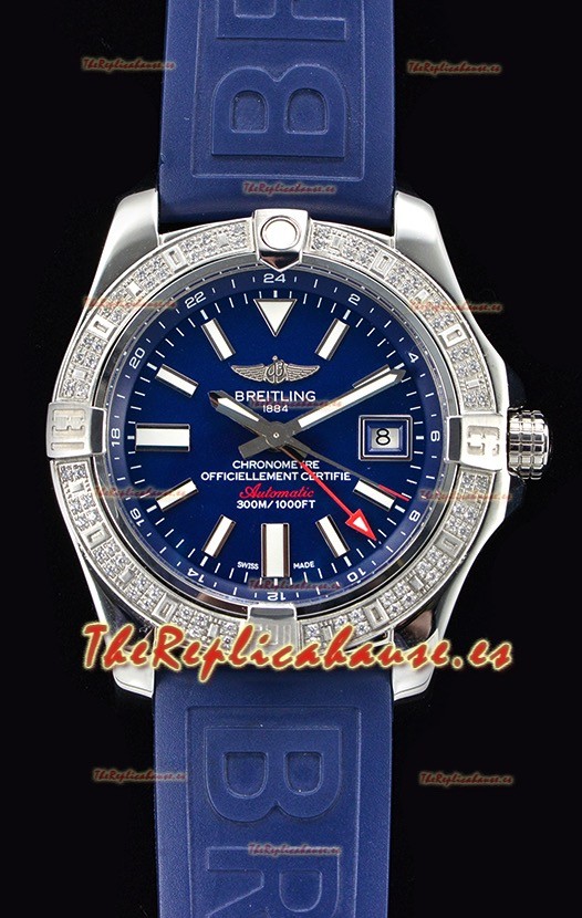 Breitling Avenger II Steel GMT Reloj Suizo a Espejo 1:1 Última Edición - Dial Azul