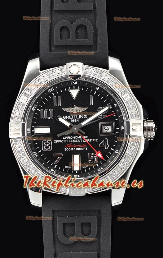 Breitling Avenger Steel GMT Reloj Suizo a Espejo 1:1 Última Edición - Dial Negro