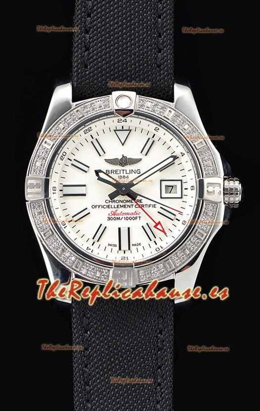 Breitling Avenger II Steel GMT Reloj Suizo a Espejo 1:1 Última Edición - Dial Blanco