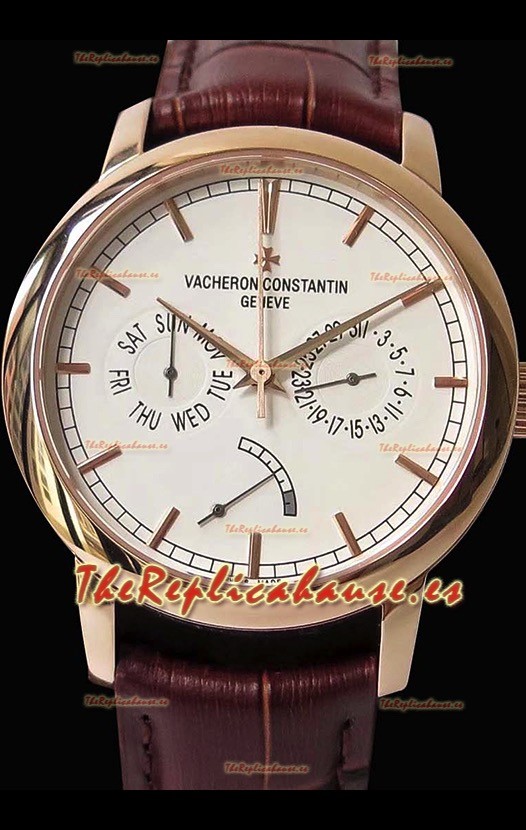 Vacheron Constantin Traditionnelle Day Date Reloj Réplica Suizo Oro Rosado