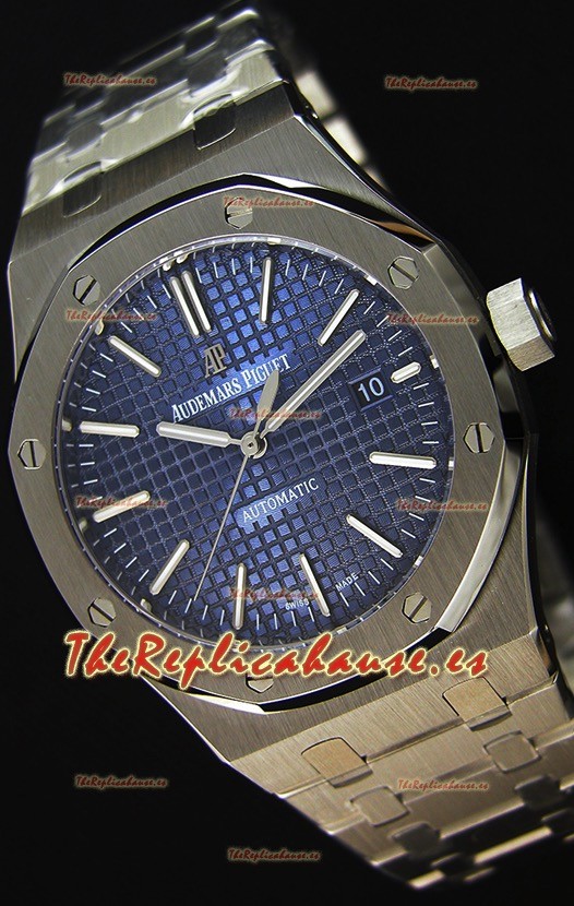 Audemars Piguet Royal Oak 41MM Dial Azul Correa de Acero Steel Strap - Reloj Réplica a Espejo 1:1 Última Edición