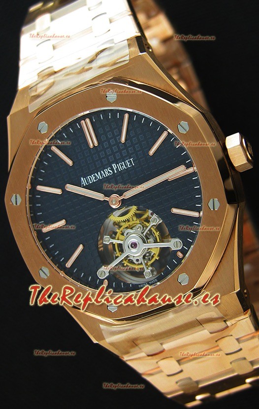Audemars Piguet Royal Oak Tourbillon 41mm Reloj Extra Fino Dial Azul Oscuro