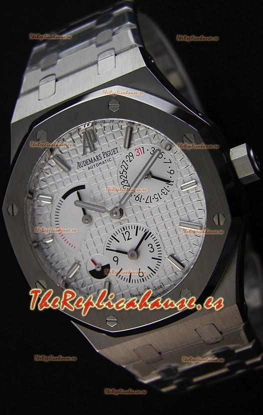 Audemars Piguet Royal Oak Dual Time Reloj Réplica Suizo en Dial Blanco