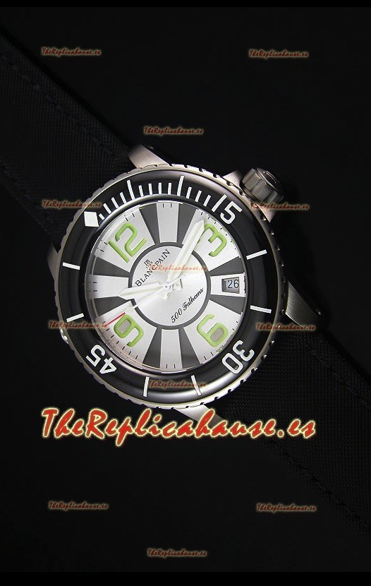 Blancpain 500 Fathoms Reloj Replica Suizo con Dial en Blanco - Edición Escala Espajo 1:1