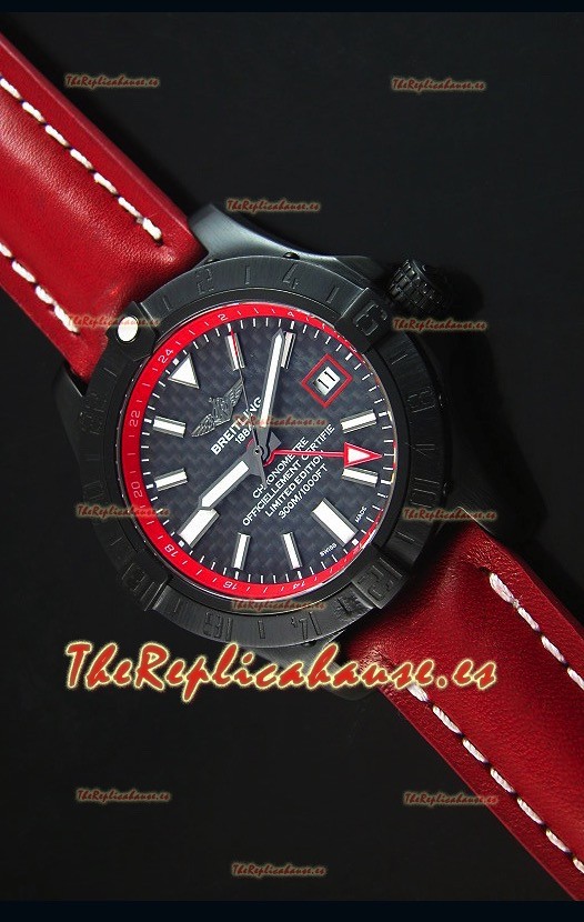 Breitling Chronometre GMT Dial de Carbón Reloj Replica Suizo caja con Revestimienvo en PVD