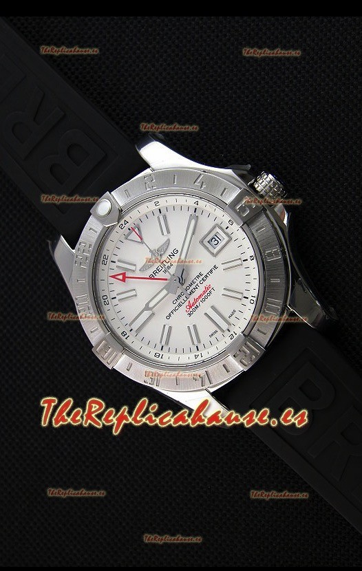 Breitling Avenger II GMT Reloj Replica Suizo a Espejo 1:1 Dial Blanco