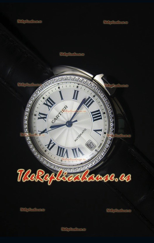 Cle De Cartier Watch 40MM Carcasa en Acero Bisel en Diamante - Reloj Replica a Escala Espejo 1:1