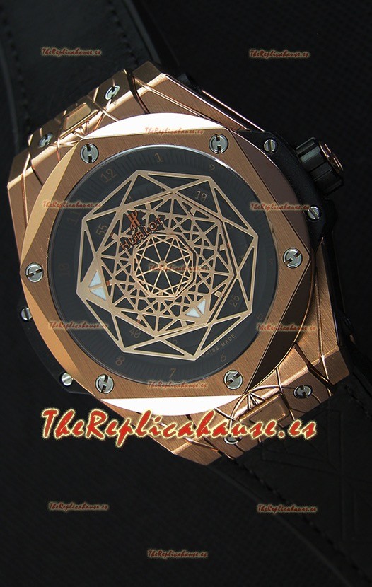 Hublot Big Bang Sang Bleu 45MM Reloj Réplica Suizo en Oro Rosado