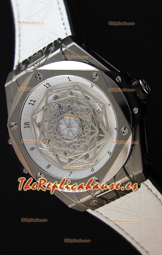 Hublot Big Bang Sang Bleu 45MM Reloj Réplica Suizo de Acero Inoxidable Dial Blanco