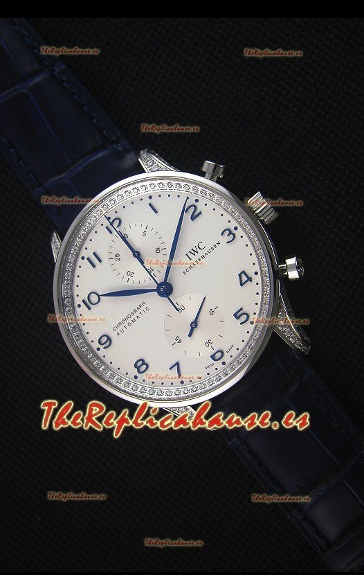 IWC Portuguese Reloj Replica Suizo Cronógrafo a Espejo 1:1 con Diamantes