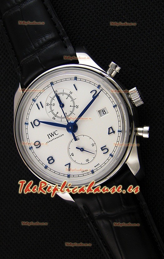 IWC Portugieser Chronograph Classic IW390302 Reloj Réplica Suizo Dial Blanco