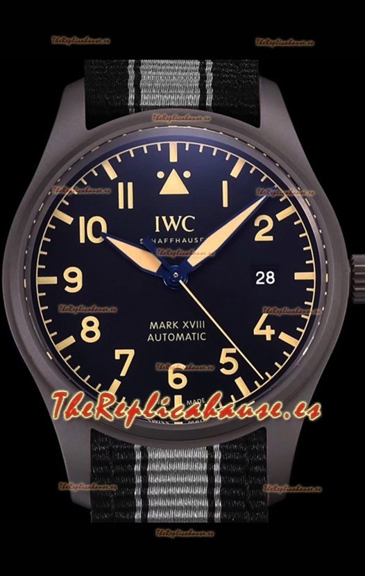 IWC Pilot's MARK XVIII Heritage Reloj Suizo a Espejo 1:1 Acero 904L Caja color Negro con acabado Mate