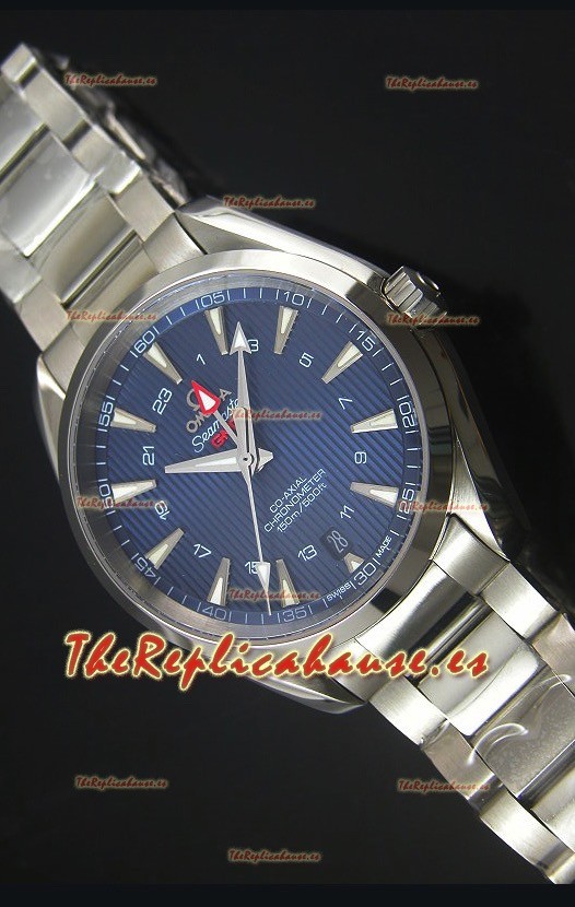 Omega Seamaster COAX GMT Reloj Suizo de Acero Inoxidable Dial Azul