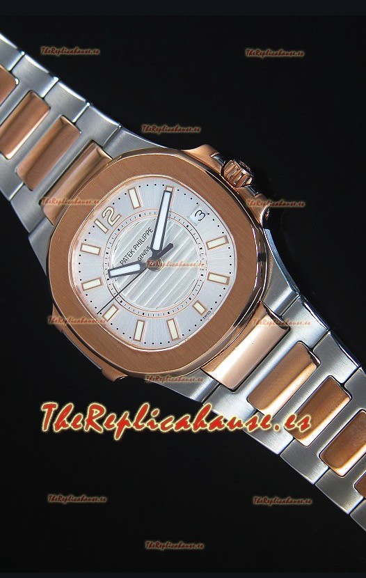 Patek Philippe Ladies Nautilus Reloj de Oro Rosado en Dos Tonos 36MM 