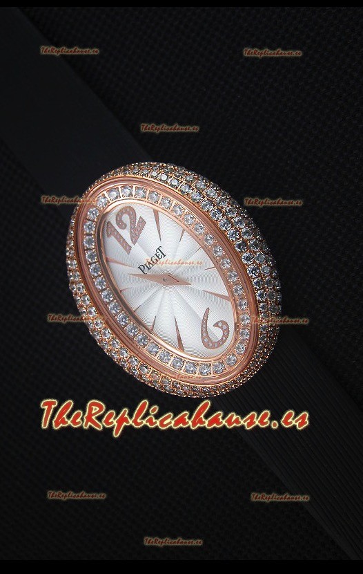 Piaget Limelight Magic Hour Reloj de Cuarzo Suizo en Oro Rosado con Correa Negra