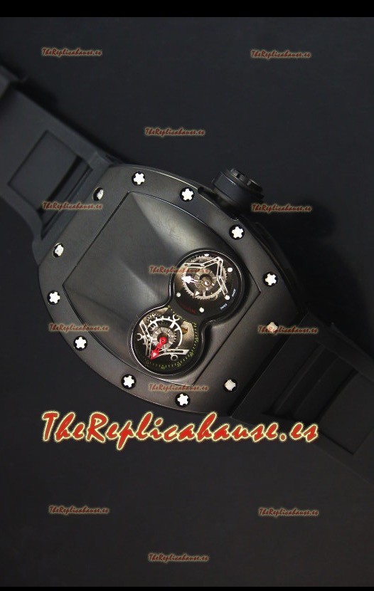 Richard Mille RM053 Tourbillon Pablo Mac Donough Reloj Replica Suizo Caja con Revestimiento PVD Correa Negra