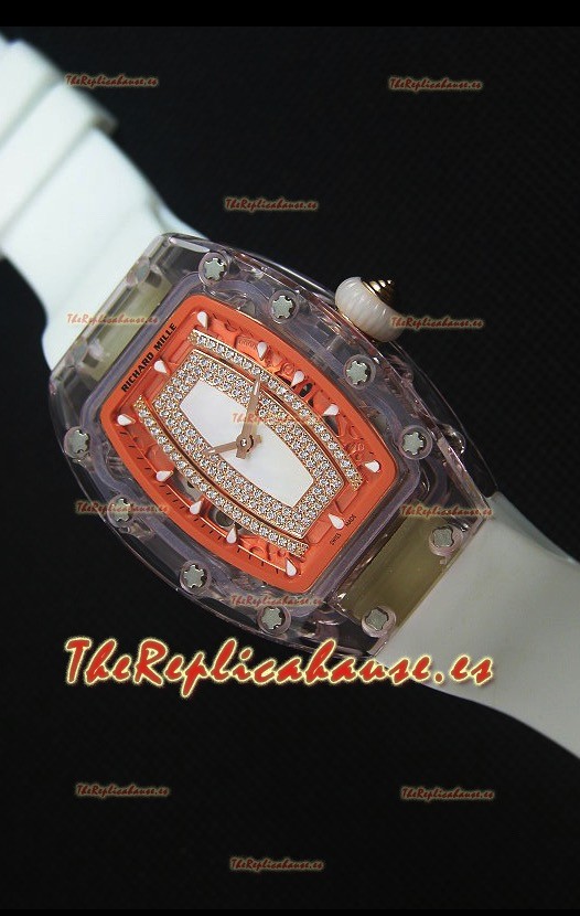 Richard Mille RM07-02 Sapphir Ladies Reloj Replica Suizo Dial en Blanco Perla