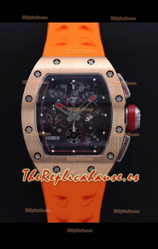 Richard Mille RM011-FM Felipe Massa Caja en Oro Rosado Reloj Réplica Suizo