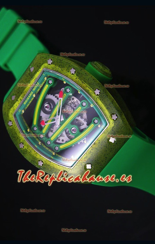 Richard Mille RM059 Reloj Replica Suizo Edición Yohan Blake en Dial color Verde