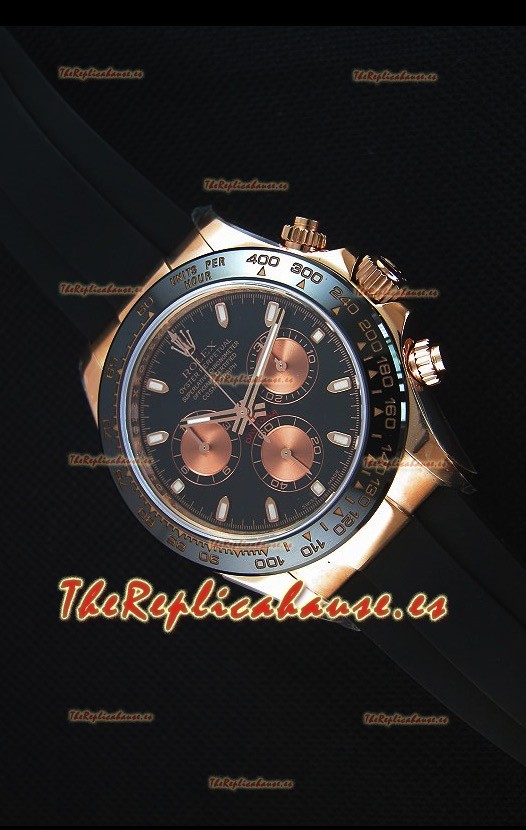 Rolex Daytona 116515 Everose Reloj Replica a Espejo 1:1 Dial Negro